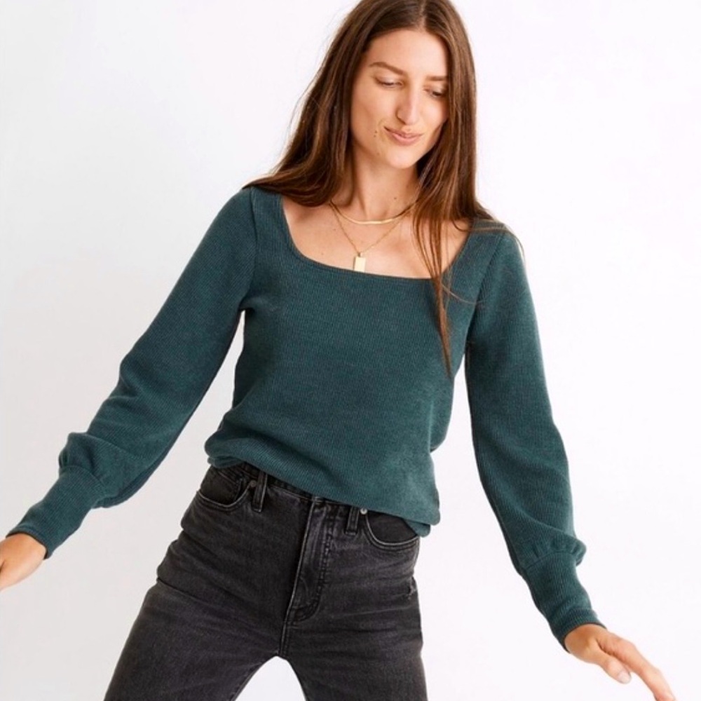 Madewell Ottoman Rib Square-Neck Top - Size XXS